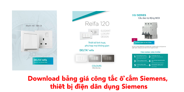 Bảng giá thiết bị điện Siemens