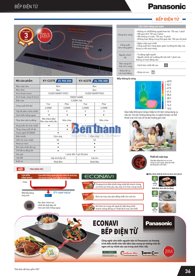 Bảng giá bếp điện từ Panasonic