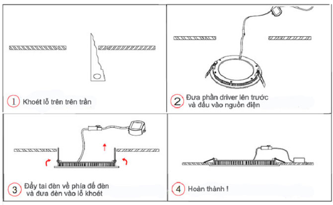 Đèn led âm trần Philips