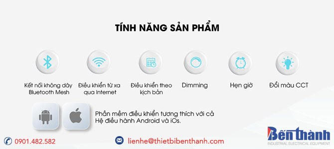 Đèn Led âm trần đổi màu AT20.BLE