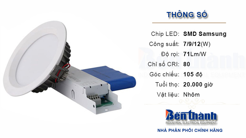 Đèn Led âm trần dự phòng AT04.DP Rạng Đông