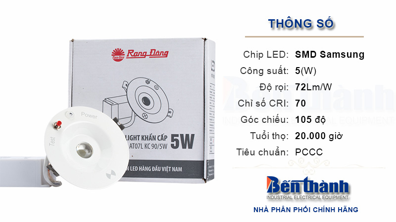 Đèn Led âm trần khẩn cấp AT07.KC Rạng Đông