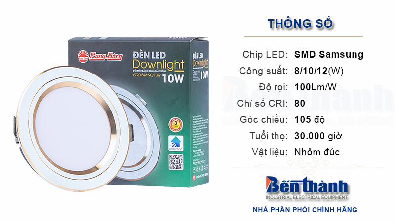 Đèn Led âm trần AT20 đổi màu Rạng Đông