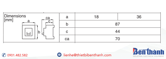 Bản vẽ kích thước MCB BH-D10 DC