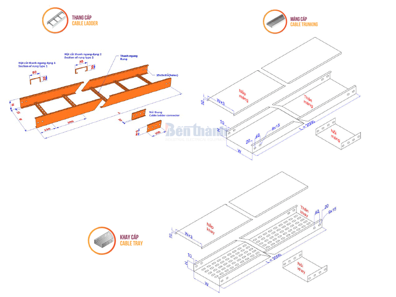 Bản vẽ kỹ thuật thang máng cáp