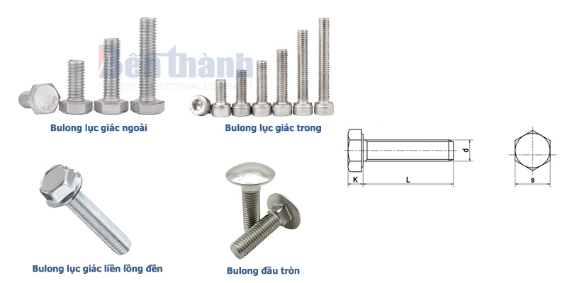 Thông số kích thước bulong M8 tiêu chuẩn