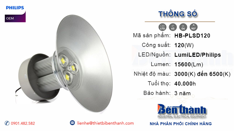 Đèn LED nhà xưởng 120w Philips