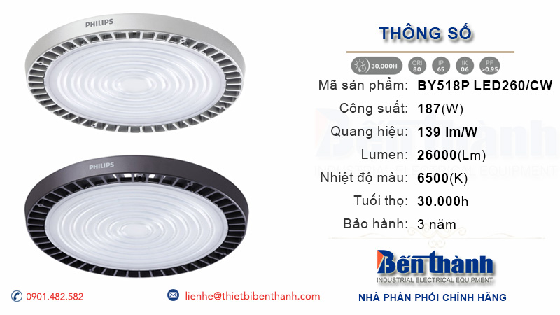 Đèn LED nhà xưởng 180w BY518PPhilips