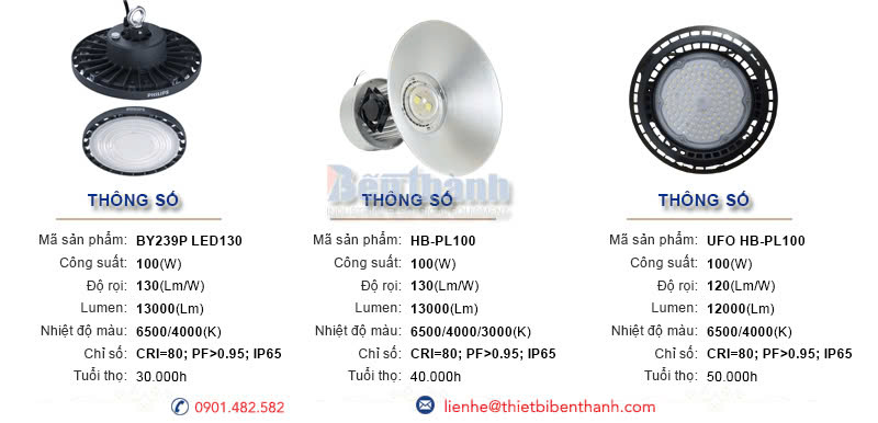Đèn LED nhà xưởng 100w Philips