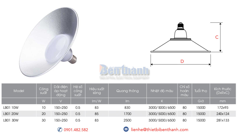 Đèn LED lowbay lb01 Rạng Đông