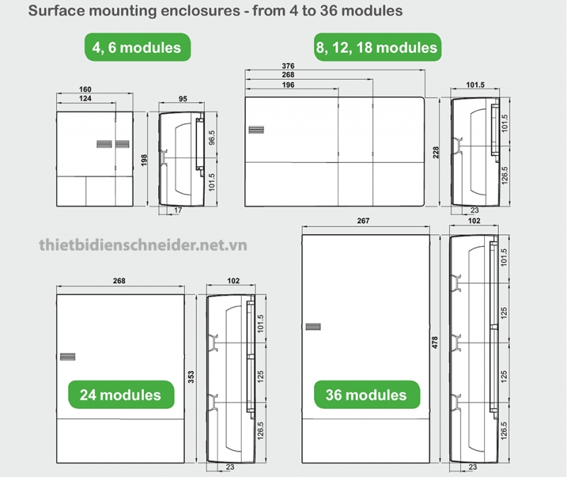 Tủ điện Schneider 8 module âm tường