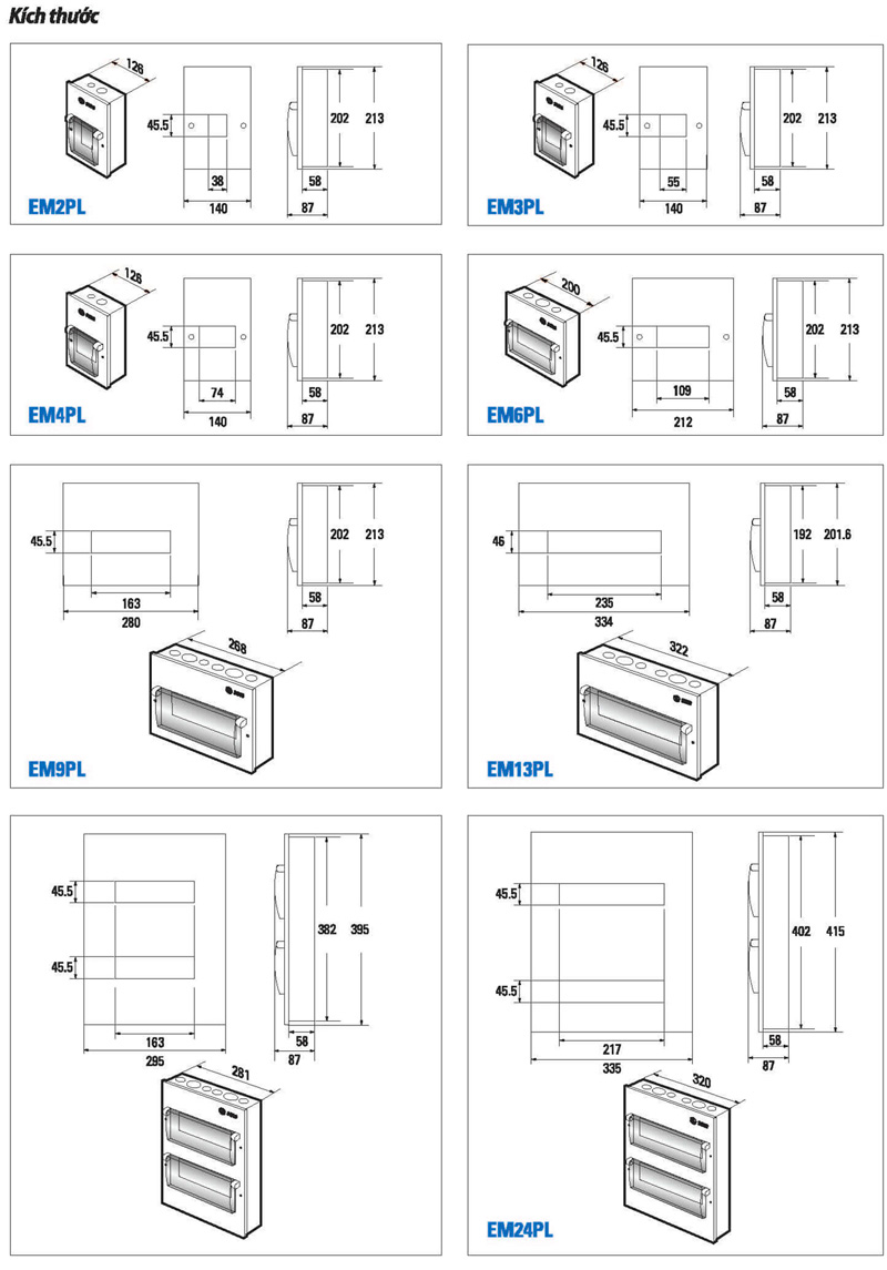 Kích thước tủ điện nhựa âm tường tiêu chuẩn cần biết để lắp đặt