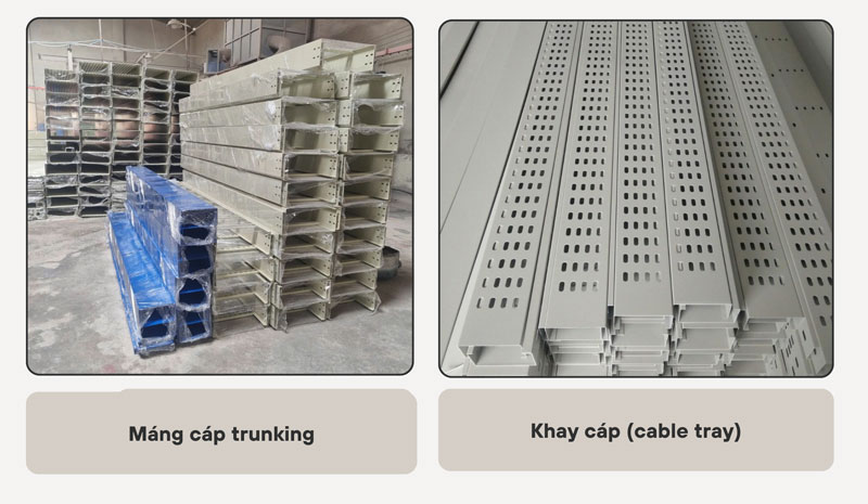 So sánh máng cáp trunking và khay cáp
