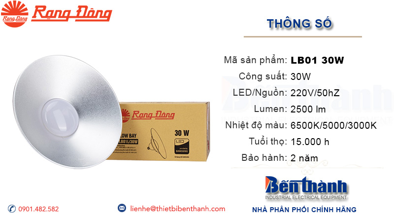Đèn LED Lowbay 30w Rạng Đông - Đèn nhà xưởng