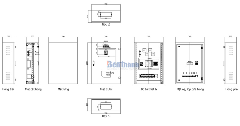 bản vẽ cấu tạo tủ điện 3 pha gia đình