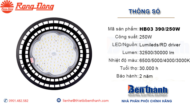 Đèn LED Highbay 250w Rạng Đông - Đèn nhà xưởng