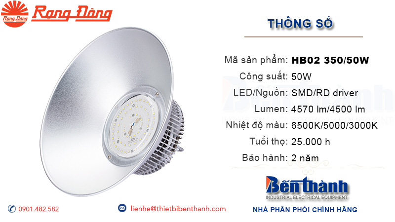 Đèn LED Highbay 50w Rạng Đông - Đèn nhà xưởng