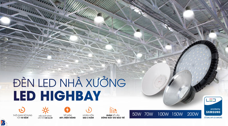 Đèn LED Highbay 100w Rạng Đông - Đèn nhà xưởng