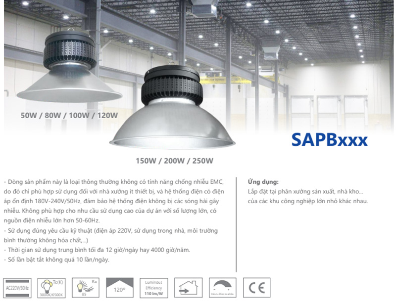 Đèn LED Highbay 120w Duhal
