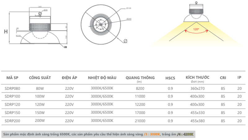 Đèn LED Highbay 240w Duhal