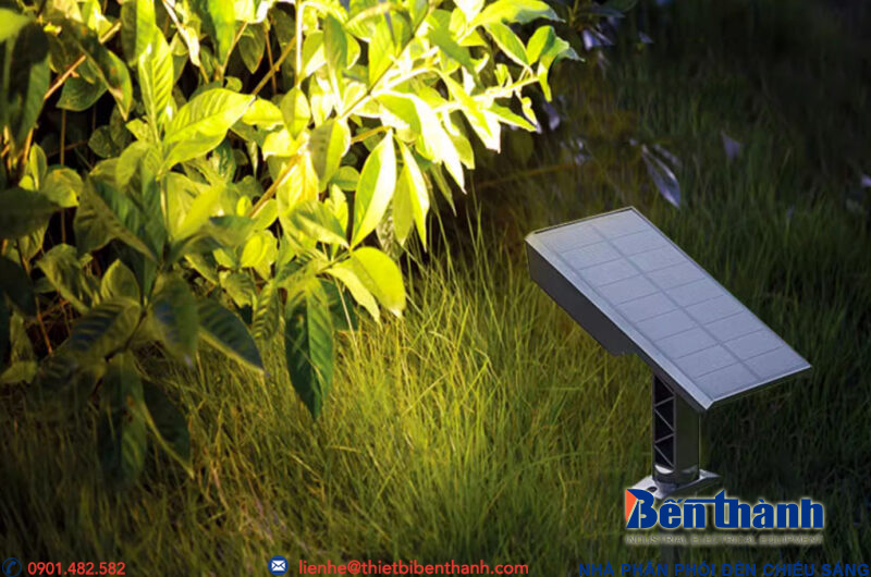 Đèn pha chiếu gốc cây cảnh tạo hiệu ứng ánh sáng huyền ảo