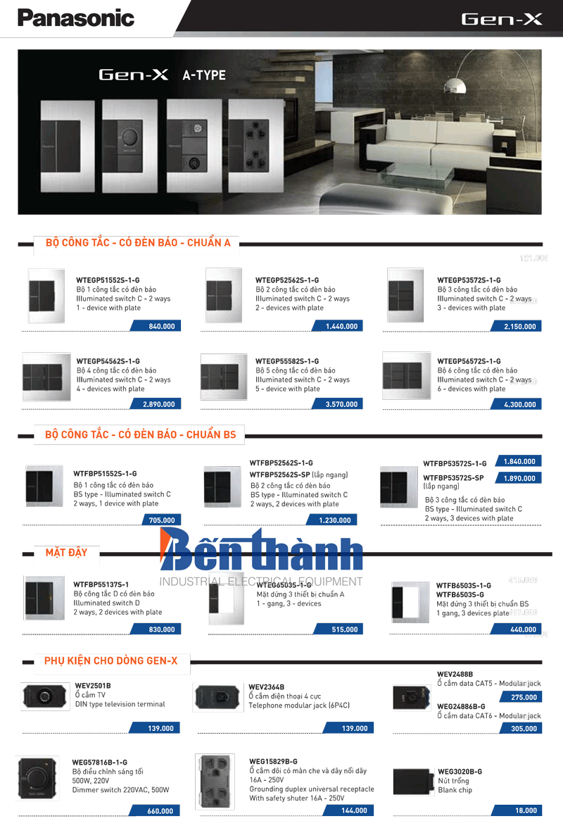 Catalogue thiết bị điện Panasonic