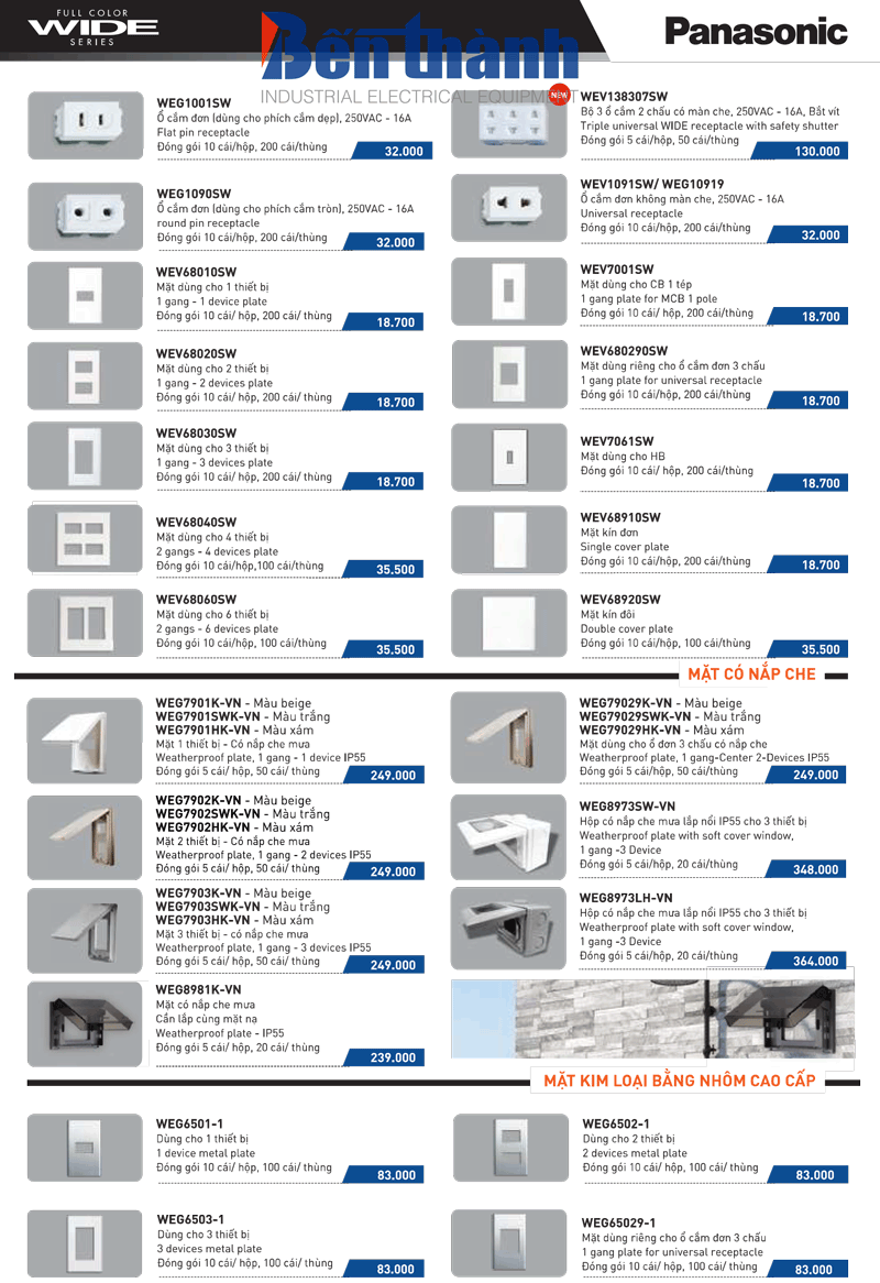 Catalog công tắc ổ cắm Panasonic