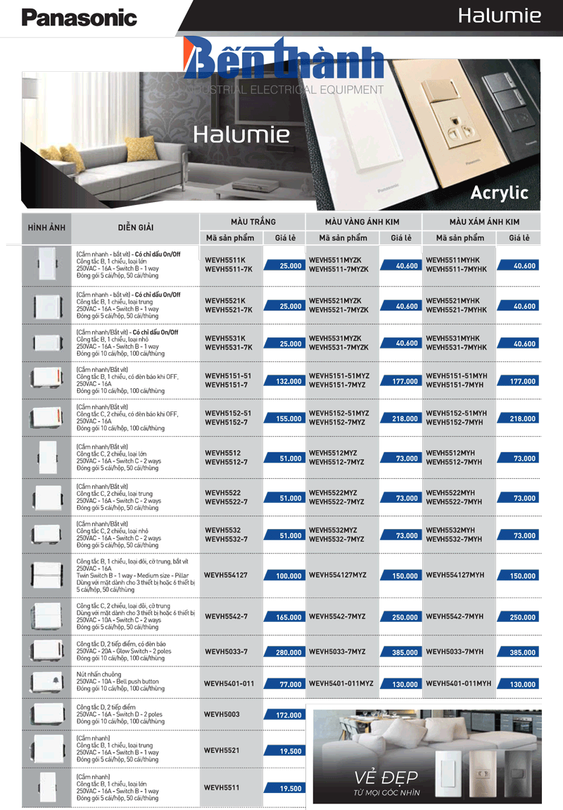 Catalog công tắc ổ cắm Panasonic