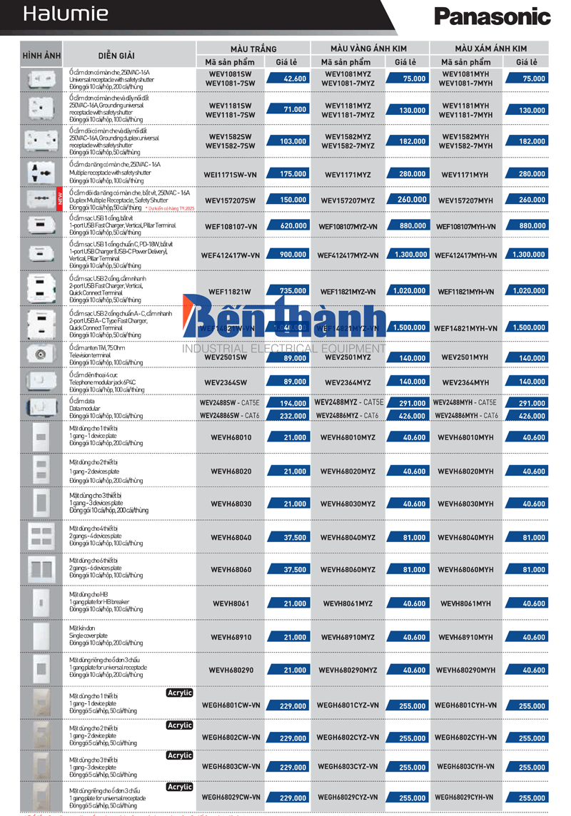 Catalog công tắc ổ cắm Panasonic