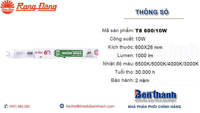 Bóng đèn tuýp Led 60cm Rạng Đông