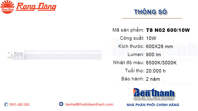 Bóng đèn tuýp Led 60cm Rạng Đông