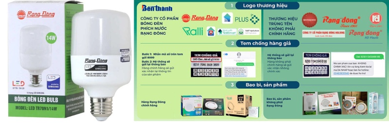 Cách nhận biết đèn LED Rạng Đông chính hãng