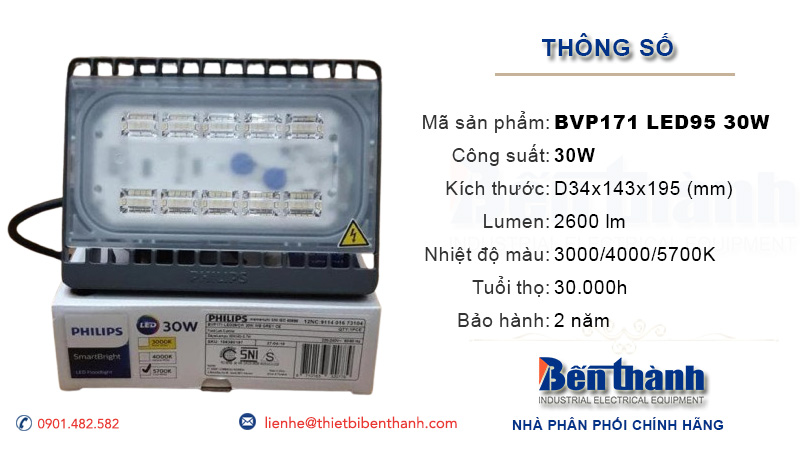 Đèn pha Led BVP171 LED95 30w Philips