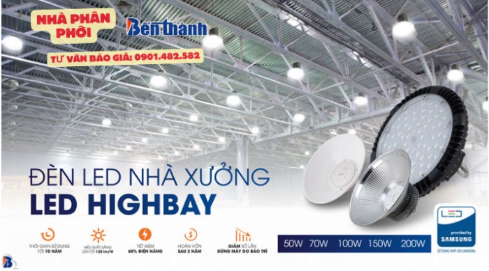 Đại lý đèn LED nhà xưởng Rạng Đông - Nhà phân phối Bến Thành