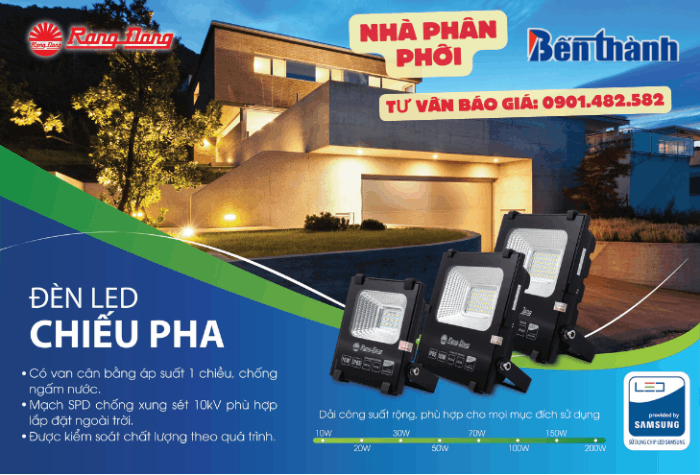 Đại lý đèn pha LED Rạng Đông chính hãng - Nhà phân phối Bến Thành