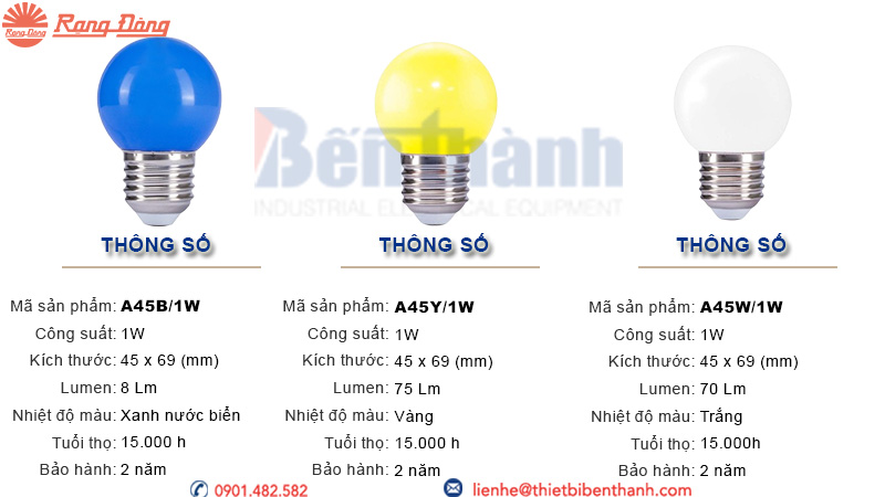 Bóng đèn Led Buldt trang trí 1W Rạng Đông