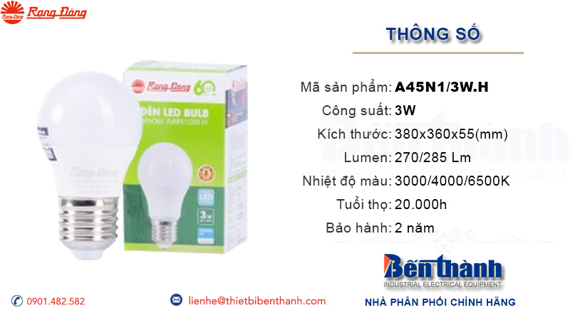Bóng Đèn Led Buld 3W Rạng Đông