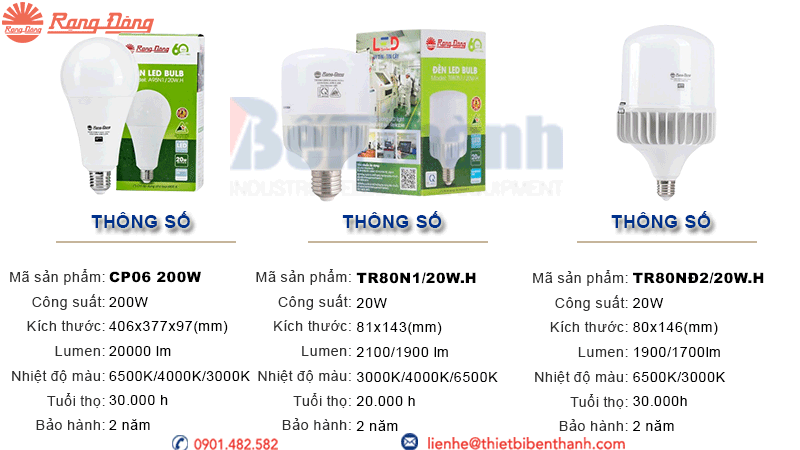 Bóng đèn LED Bulb 20W Rạng Đông