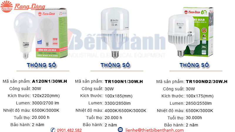 Bóng đèn LED Bulb 30W Rạng Đông