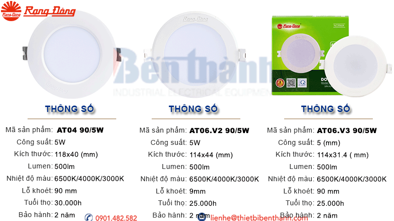 Đèn LED Âm Trần 5W Rạng Đông
