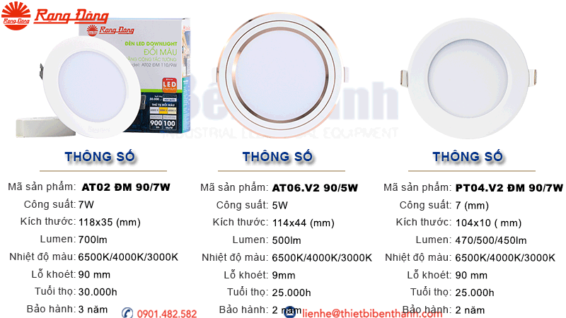 Đèn LED âm trần 7W Rạng Đông