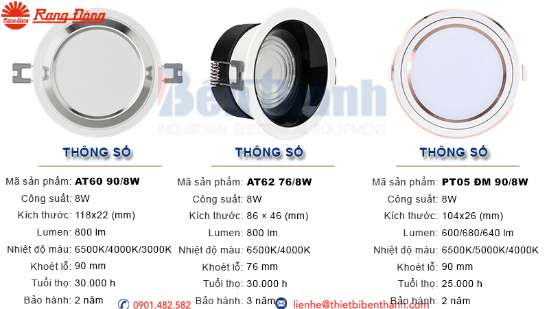 Đèn LED âm trần 8W Rạng Đông