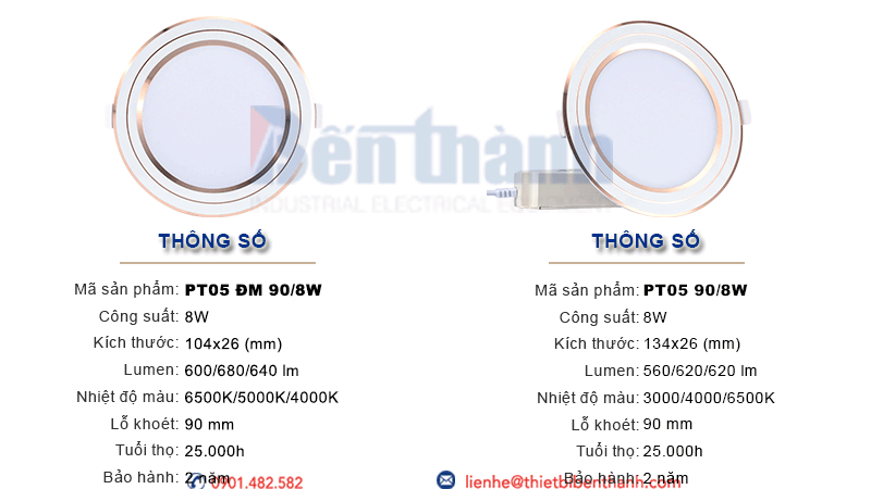 Đèn LED âm trần 8W Rạng Đông