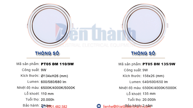 Đèn LED âm trần 9W Rạng Đông