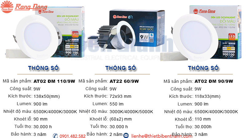 Đèn LED âm trần 9W Rạng Đông