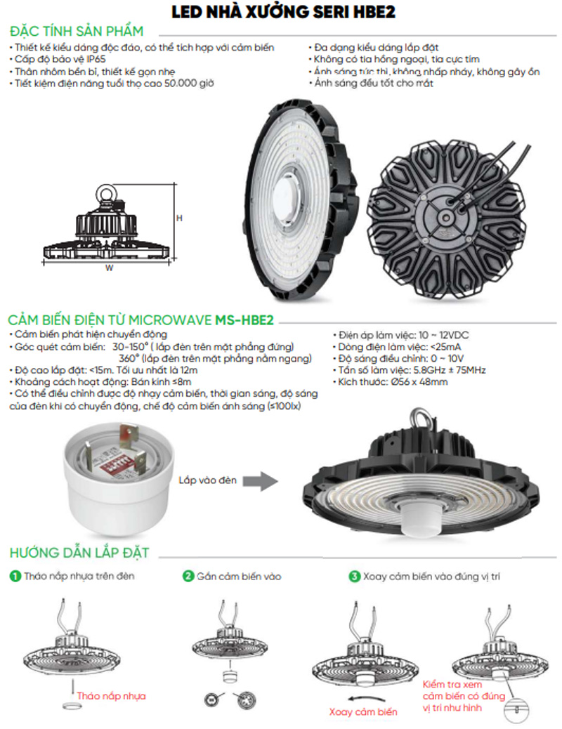 Đèn LED highbay MPE tiết kiệm ngân sách đầu tư cho doanh nghiệp