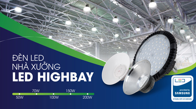 Đèn LED nhà xưởng chiếu sáng tiết kiệm điện - Đèn Highbay