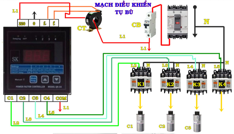 Hướng dẫn cách đấu tụ bù 1 pha cho điện áp 220V