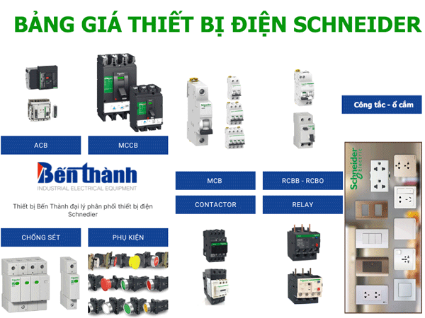 Bảng giá thiết bị điện Schneider mới