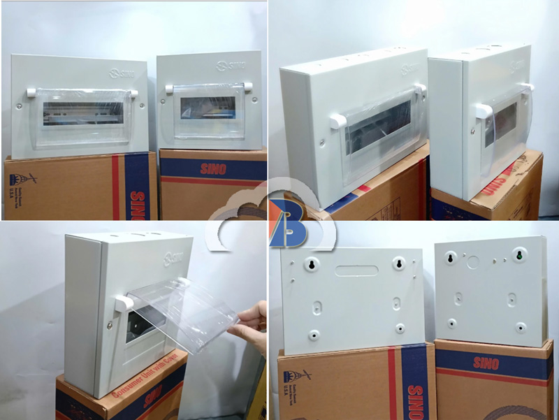 Kích thước tủ điện âm tường 6 module Sino